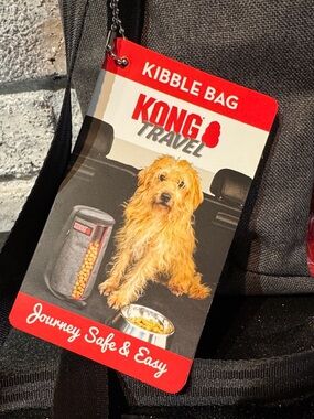Kong Travel Gray and Red Kibble Bag
